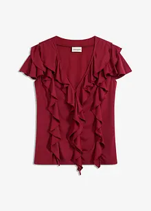 T-shirt avec volants en modal mélangé, bonprix