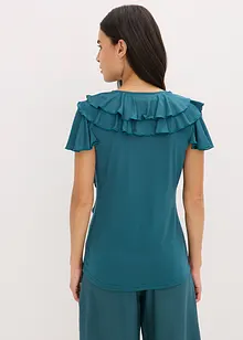 Shirt mit Volants aus softem Modal-Mix, bonprix