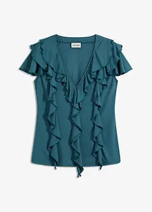 Shirt mit Volants aus softem Modal-Mix, bonprix