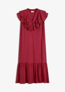 Robe midi avec volants en crêpe texturé, bonprix