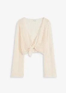 Transparente Strand Ajour-Strickjacke, bonprix
