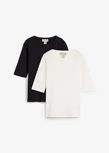 T-Shirt aus reiner Bio-Baumwolle, (2er Pack), bonprix