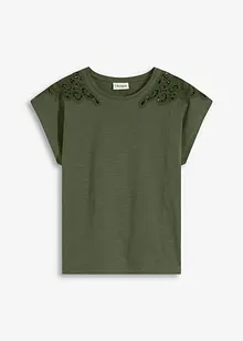 T-shirt avec détails au crochet, bonprix