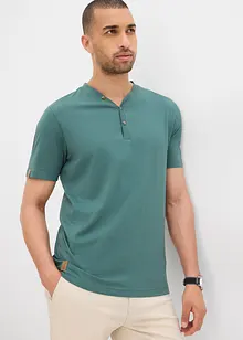 Lot de 2 t-shirts manches courtes col tunisien 100 % coton, bonprix