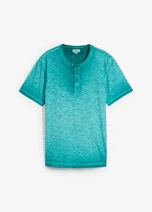 Henleyshirt, Kurzarm aus reiner Bio-Baumwolle in gewaschener Optik, bonprix
