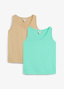 Tanktop aus reiner Bio-Baumwolle (2er Pack), bonprix