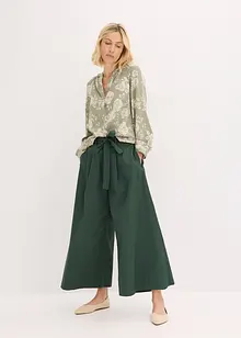 Pantalon en popeline de coton et ceinture (ens. 2 pces), bonprix