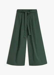 Pantalon en popeline de coton et ceinture (ens. 2 pces), bonprix