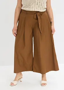 Pantalon en popeline de coton et ceinture (ens. 2 pces), bonprix