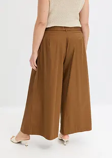 Pantalon en popeline de coton et ceinture (ens. 2 pces), bonprix