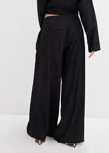 Palazzo-Hose aus strukturiertem Crinkle-Viskose-Mix, bonprix