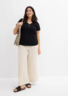 T-shirt col tunisien 100% coton, bonprix