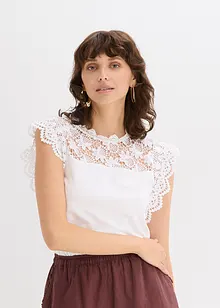 Shirt mit Spitzeneinsatz, bonprix