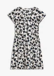 Kleid mit Flügelärmeln aus strukturiertem Material, bonprix