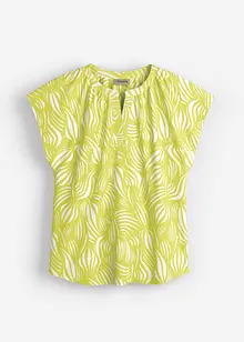 T-shirt col tunisien en viscose mélangée, bonprix