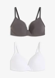 Schalen-BH ohne Bügel mit Baumwolle (2er Pack), bonprix