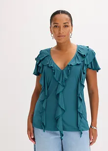 Shirt mit Volants aus softem Modal-Mix, bonprix