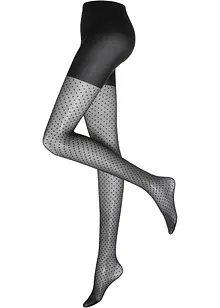 Collant 30den avec motif résille à pois, bonprix