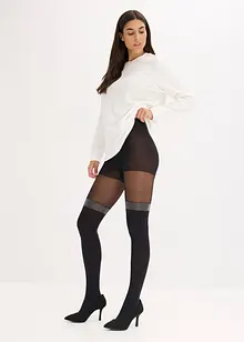 Collant 70den effet faux bas, avec bordure brillante, bonprix