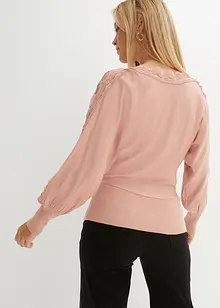 Feinstrickpullover mit Spitze, bonprix