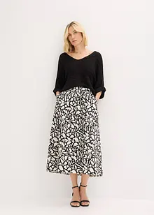Jupe midi en popeline de coton, bonprix
