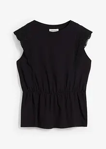 T-shirt avec détails en broderie anglaise, bonprix