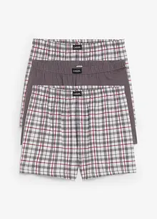 Lot de 3 caleçons en jersey à carreaux, bonprix