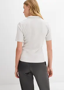 Geripptes Poloshirt aus Viskose-Mix, bonprix