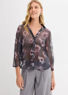 Oversize-Bluse aus luftigem Chiffon, bonprix