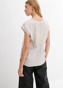 Kurzarmbluse aus glänzendem Satin, bonprix