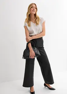 Kurzarmbluse aus glänzendem Satin, bonprix