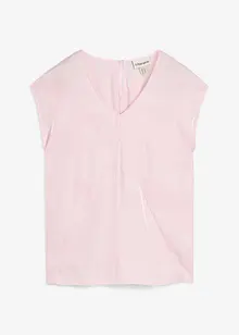 Kurzarmbluse aus glänzendem Satin, bonprix