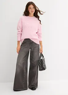 Grobstrick-Pullover aus weichem Woll-Mix, bonprix