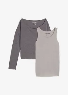 Top und Langarmshirt (2-tlg.Set) aus Jersey, bonprix