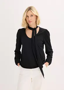 Struktur-Shirt mit abnehmbarer Schluppe, bonprix