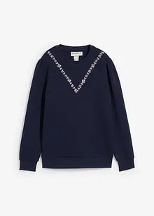 Sweat-shirt en coton mélangé avec broderie, bonprix