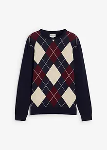 Pullover mit Argyle-Muster aus reiner Baumwolle, bonprix