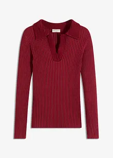 Feinstrickpullover mit schmückendem Kragen, bonprix