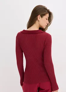 Feinstrickpullover mit schmückendem Kragen, bonprix