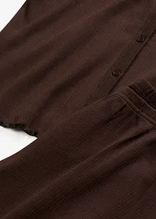 Pyjama aus Rippe mit Knopfleiste, bonprix