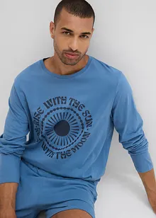 Lot de 2 pyjashorts à manches longues, 100% coton, bonprix