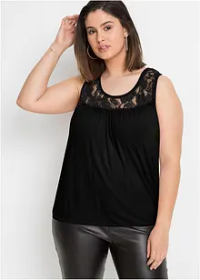 Top mit Spitze aus Viskose-Mix, bonprix