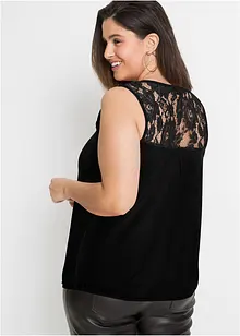 Top mit Spitze aus Viskose-Mix, bonprix