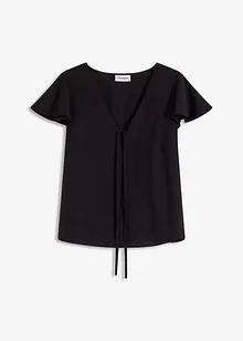 Bluse mit Volantärmeln in Glanzoptik, bonprix