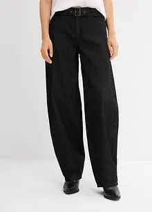 Jean Barrel taille mi-haute avec ceinture, bonprix