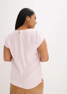 Kurzarmbluse aus glänzendem Satin, bonprix
