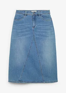 Jupe en jean extensible, taille haute, bonprix