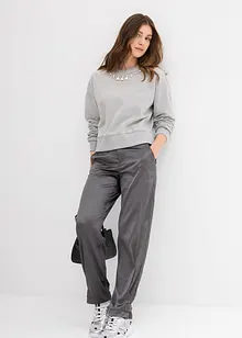 Oversize-Sweatshirt mit Strass aus Baumwolle, bonprix