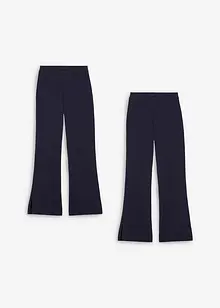 Pantalon évasée en coton extensible avec fentes sur les côtés, bonprix