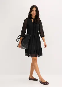 Mesh-Jerseykleid mit Schluppe, bonprix